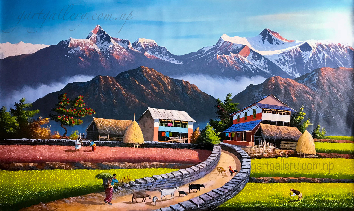 Nepal Village Painting